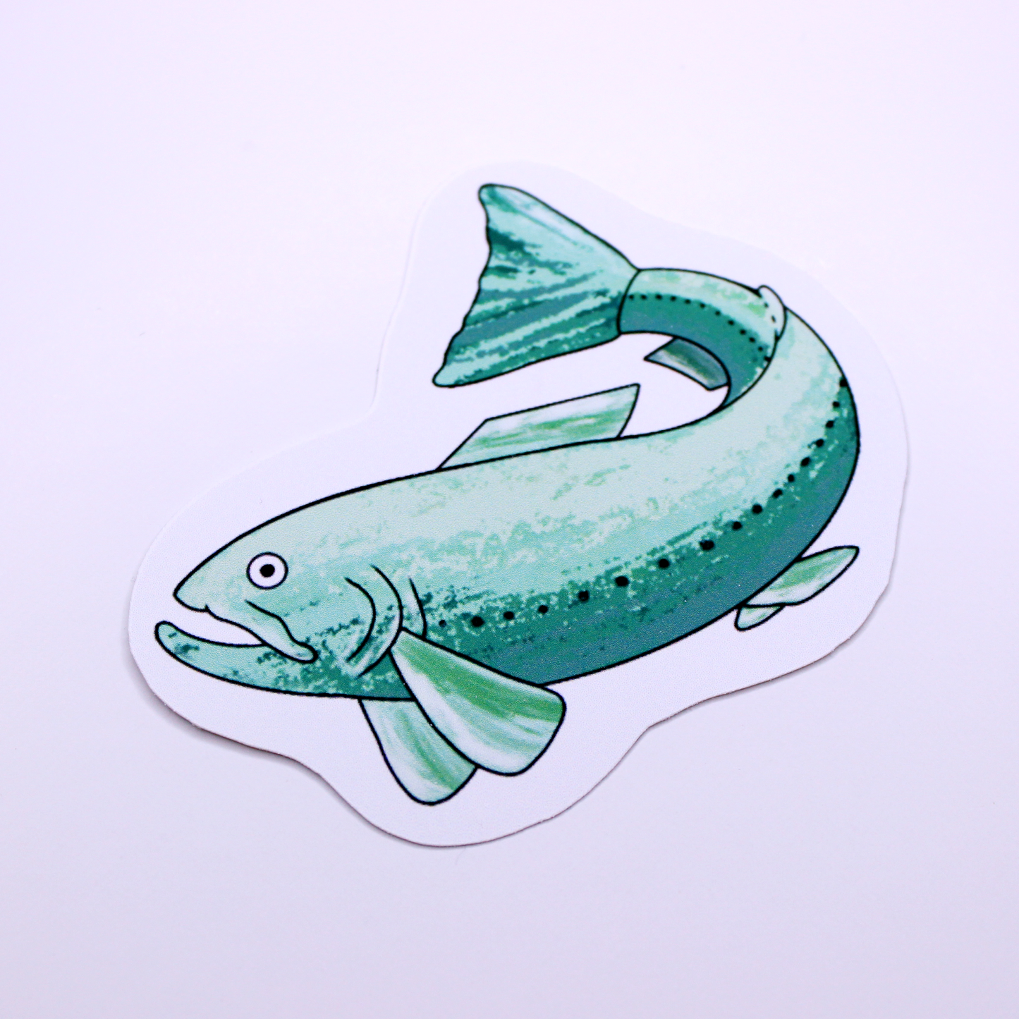 Brook Trout Cute Green Die Cut Sticker