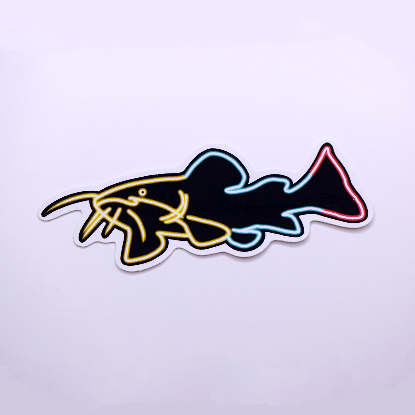 Neon Catfish Die Cut Sticker