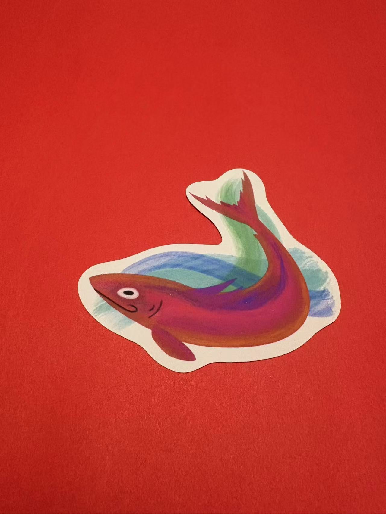 Colorful Sardine Die Cut Sticker