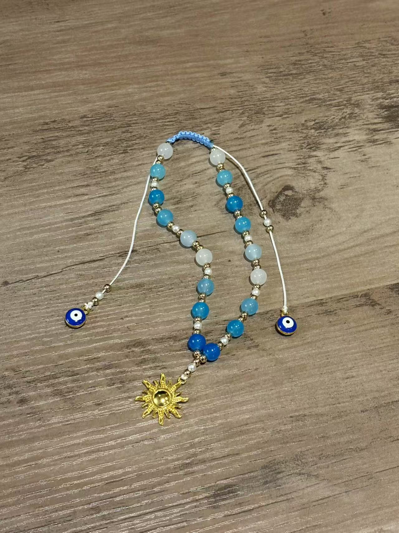 Blue Sun Evil eyes car hanging chain
