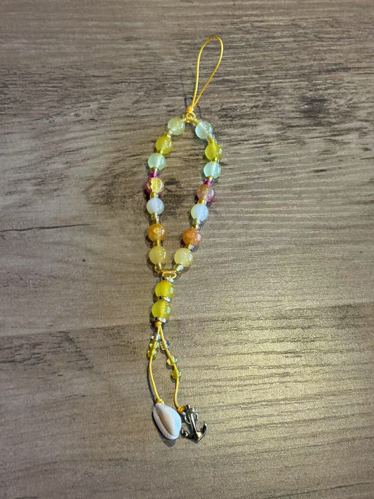 Phone Chain Yellow with Shell