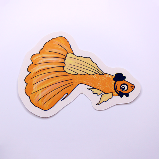Guppy Gentleman Die Cut Sticker