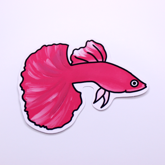 Guppy Cute Red Die Cut Sticker