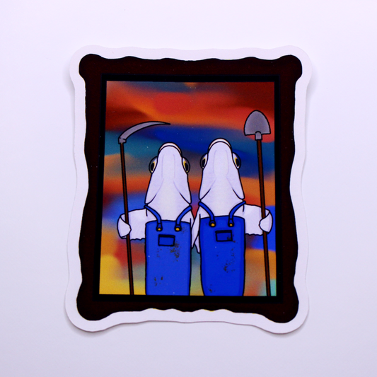 Worker Salmon Die Cut Sticker