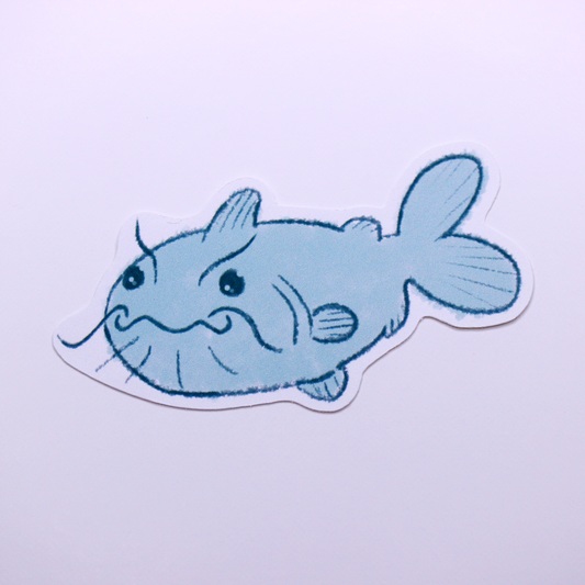 Crayon Catfish Die Cut Sticker