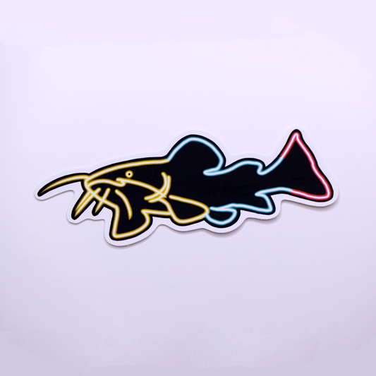 Neon Catfish Die Cut Sticker