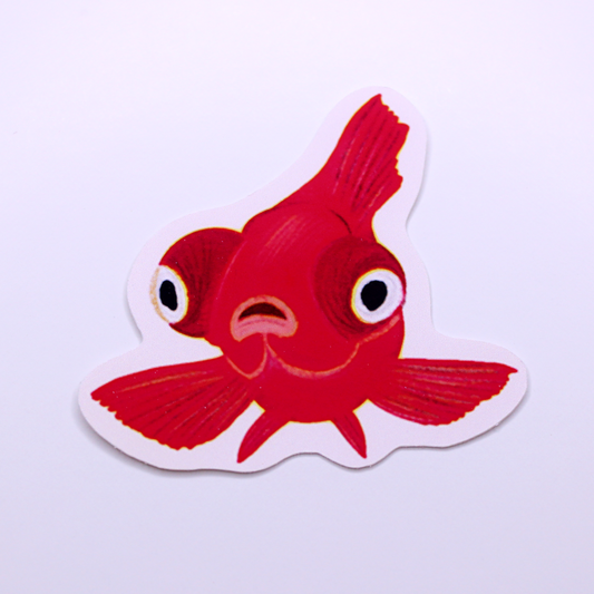 Big Eyed Goldfish Die Cut Sticker