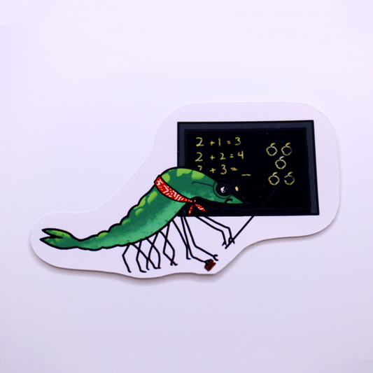 Math Teacher Shrimp Die Cut Sticker