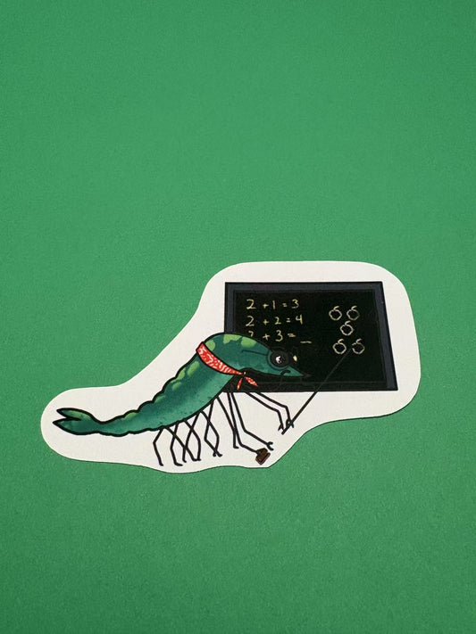 Math Teacher Shrimp Die Cut Sticker