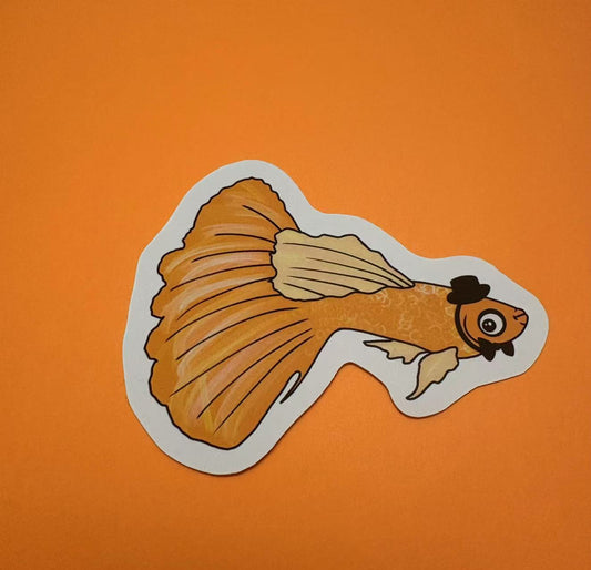 Guppy Gentleman Die Cut Sticker
