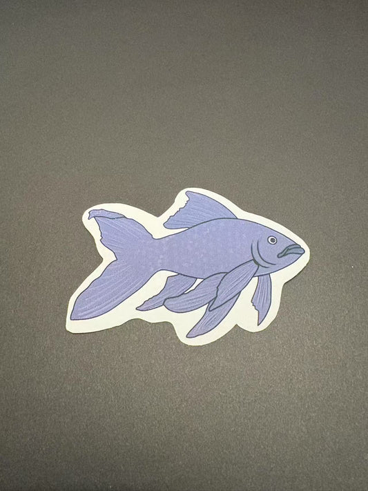Goldfish Cute Black Die Cut Sticker