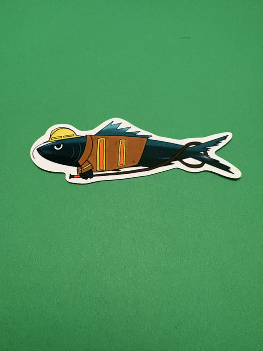 Sardine Fireman Die Cut Sticker