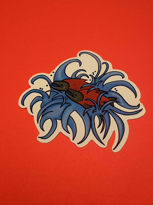 Japanese Salmon Die Cut Sticker