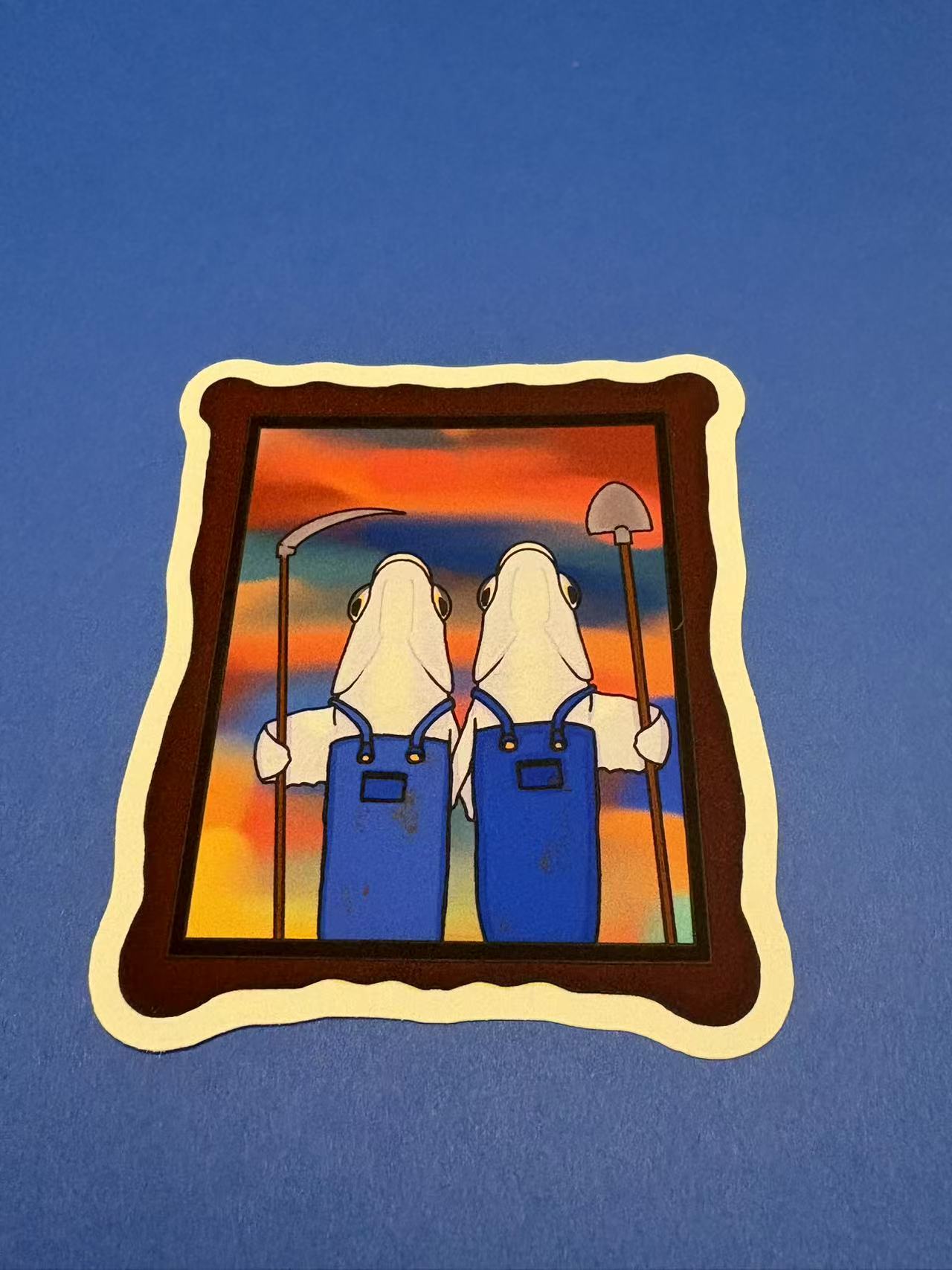 Worker Salmon Die Cut Sticker