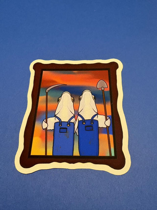 Worker Salmon Die Cut Sticker