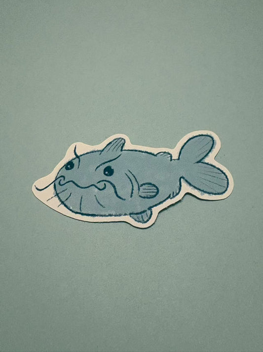 Cute Catfish Die Cut Sticker