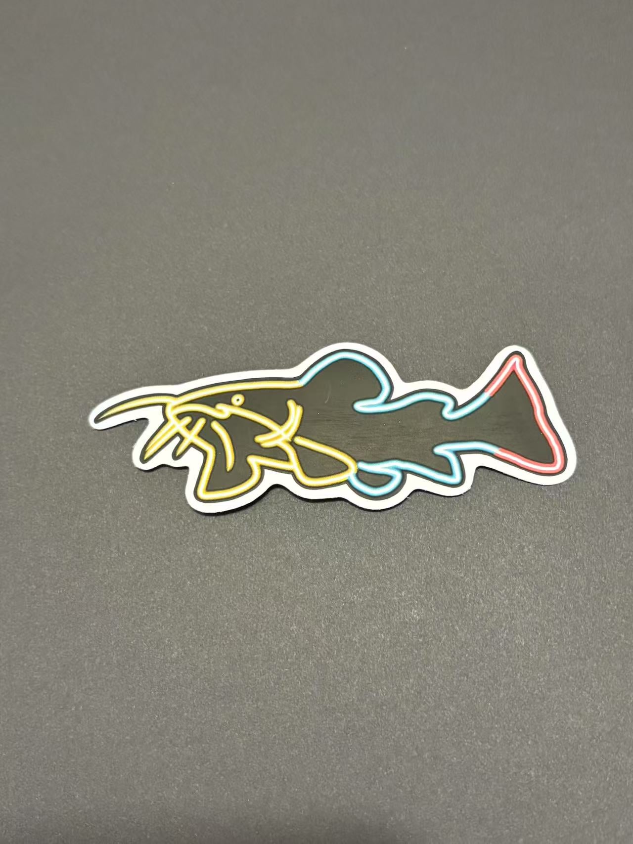 Neon Catfish Die Cut Sticker