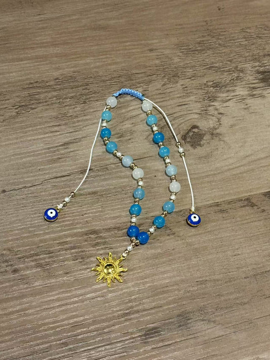 Blue Sun Evil eyes car hanging chain